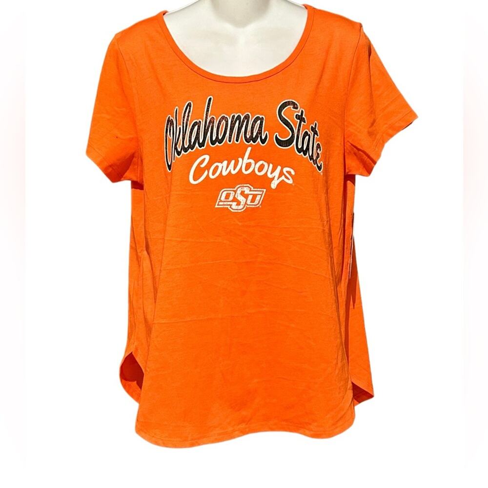 OSU Oklahoma State Cowboys Women’s Medium Short Sleeve Top w/Shirttale hem NWT